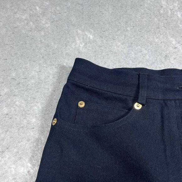 St. John Sport by Marie Gray Pants Womens 6 Black High Rise Straight Leg Raw Hem - Picture 3 of 12